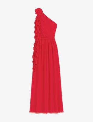 Isla Corsage One-Shoulder Woven Maxi Dress by RO&ZO