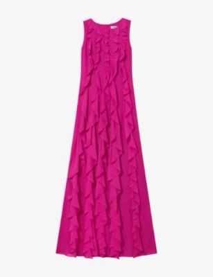 Leonor Waterfall-Front Woven Maxi Dress by RO&ZO