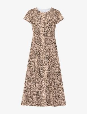 Leopard-Print Short-Sleeved Woven Maxi Dress by RO&ZO