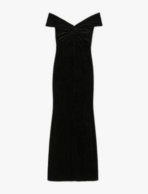 Lia Off-Shoulder Velvet Maxi Dress by RO&ZO