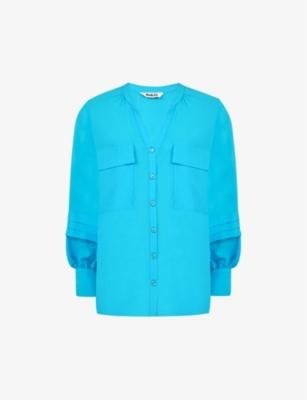 Pin-tucked long-sleeved oversized woven shirt by RO&ZO