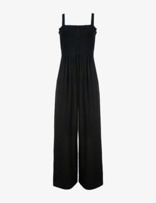 Shirred-Bodice Wide-Leg Stretch-Jersey Jumpsuit by RO&ZO