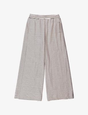Striped Elasticated-Waist Cotton-Jersey Trousers by RO&ZO