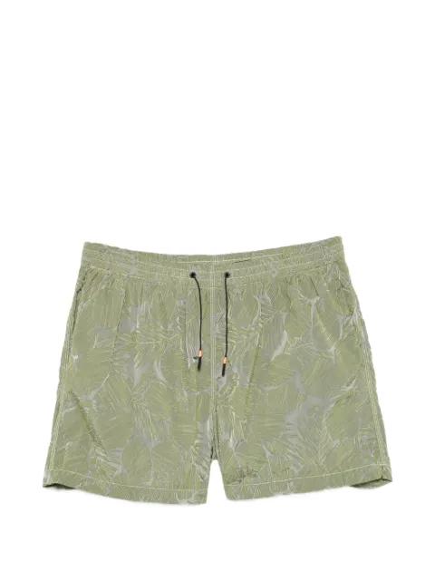 leaf-print drawstring shorts by RRD