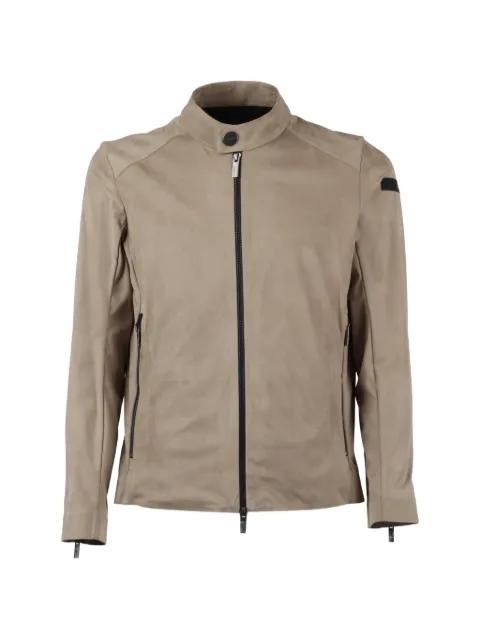 logo-patch biker jacket by RRD