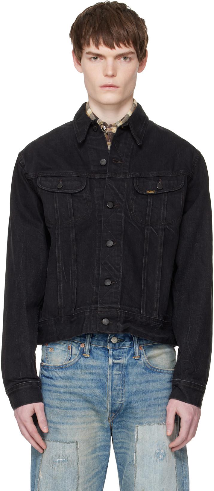 Black Worn-In Denim Trucker Jacket by RRL