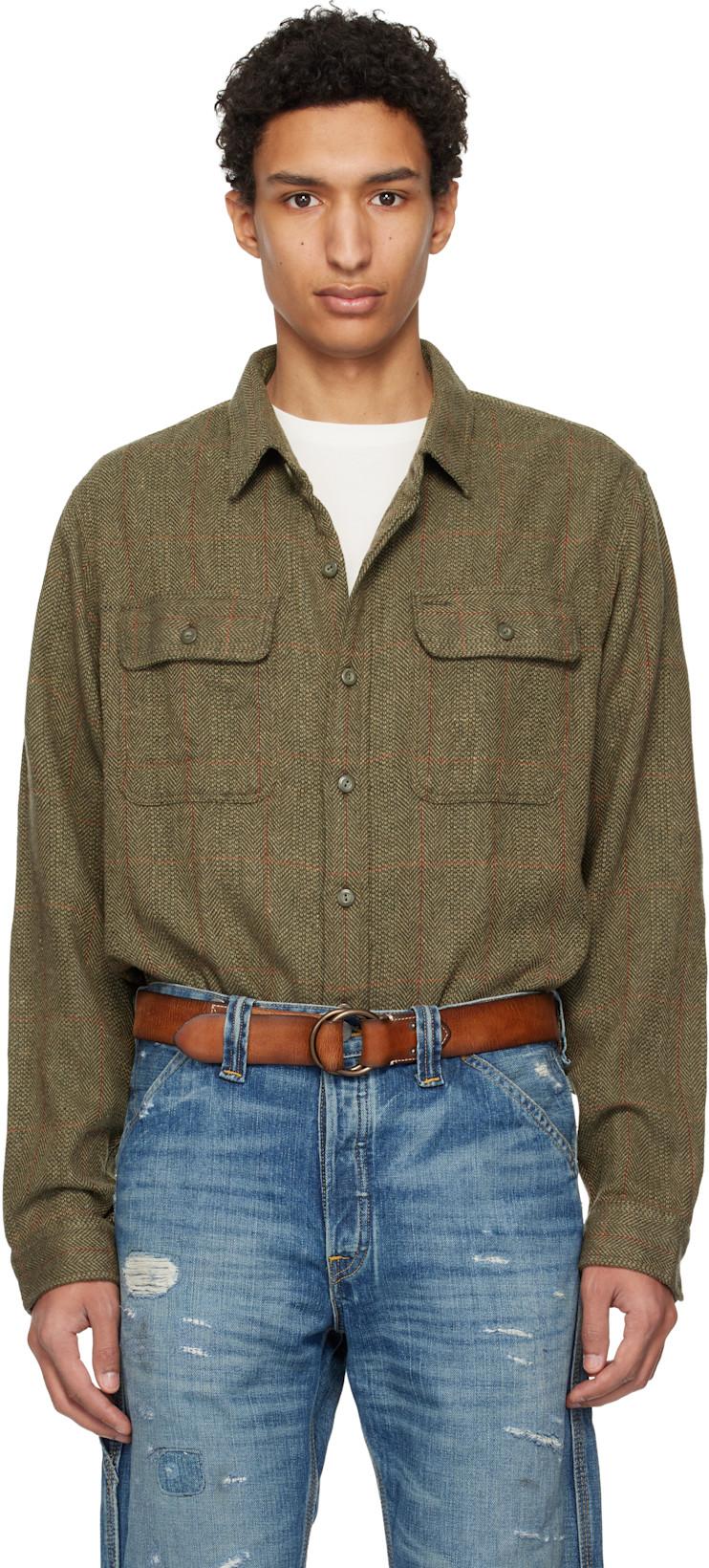 Khaki Grayson WS Sport Shirt by RRL