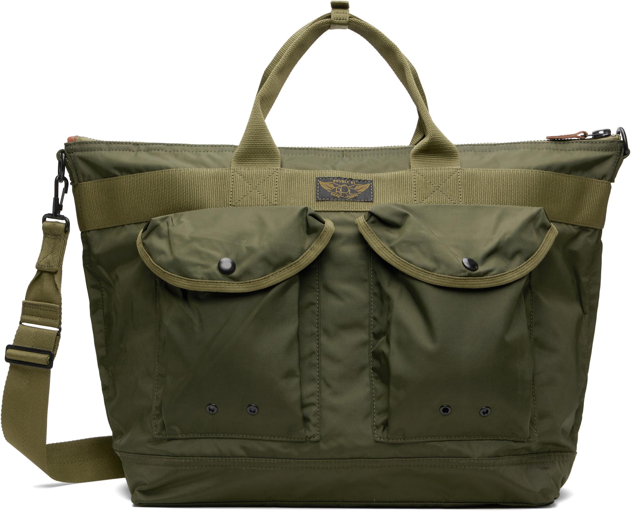 Khaki Nylon Utility Messenger Tote by RRL