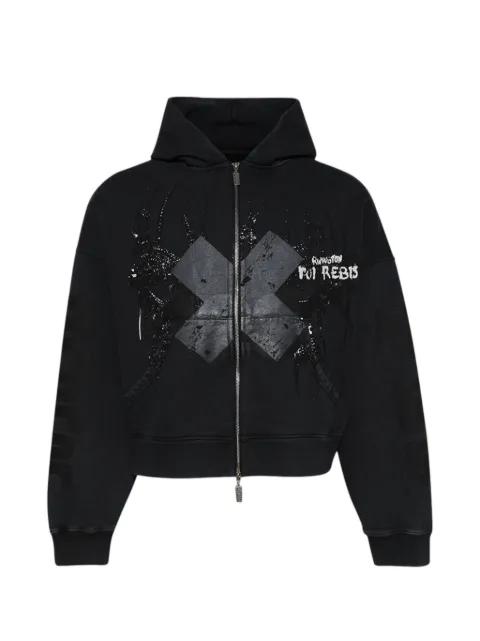 Bad Eyes zip-up hoodie by RRR123