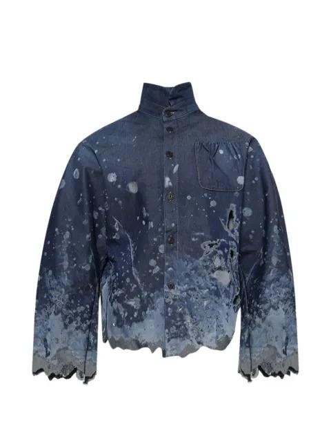 splatter-effect long-sleeve shirt by RRR123