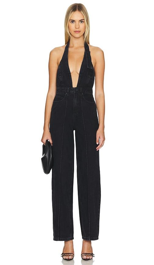 RTA Sadie Denim Jumpsuit in Black by RTA