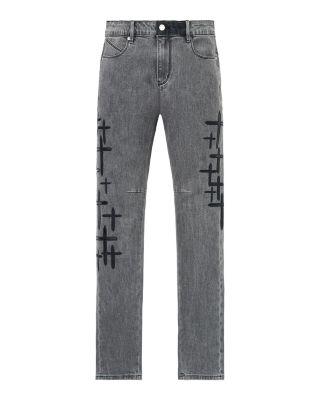 Skinny Fit Jeans in Clouded Mist Cross Patch by RTA