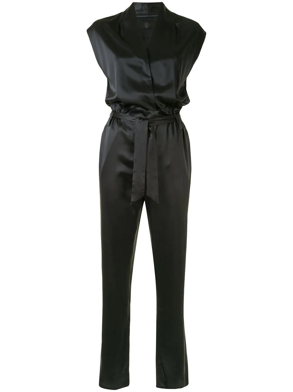 waist-tied silk jumpsuit by RTA
