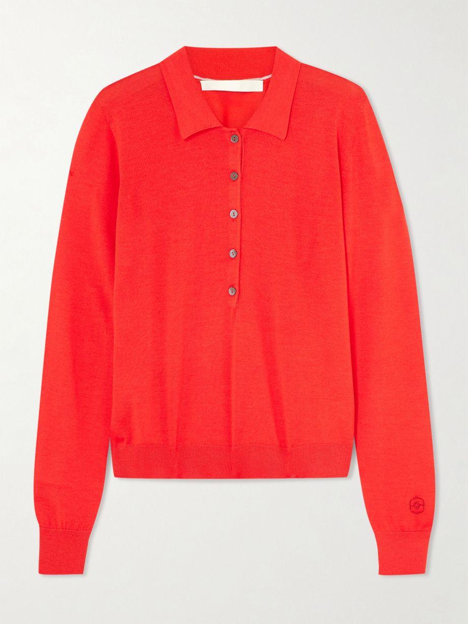 Dea embroidered merino wool polo sweater by RUADH