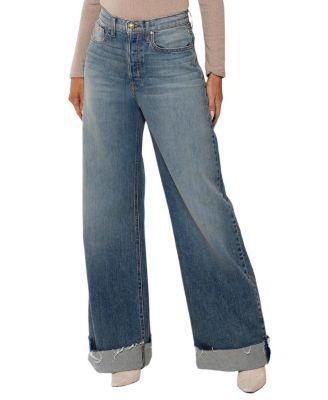 High Rise Adeline Cuffed Jeans in Light Blue by RUDES DENIM