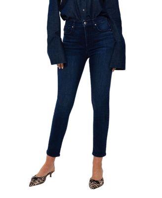 High Rise George Slim Skinny Jeans in Medium Blue by RUDES DENIM