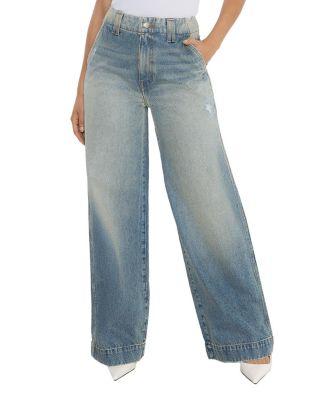 High Rise Rosalie Trouser Jeans in Denim Wash by RUDES DENIM