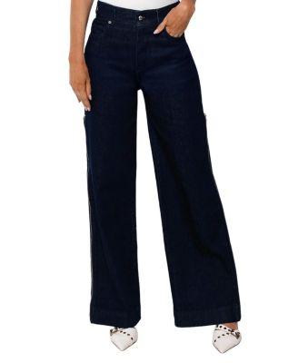 Mid Rise Caroline Pant in Dark Blue by RUDES DENIM