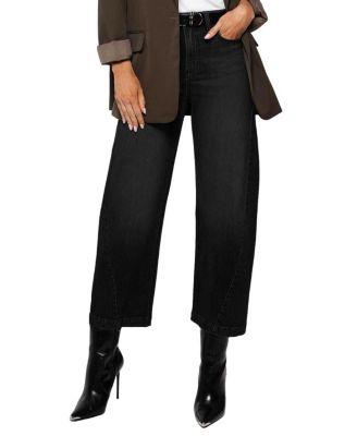 Mid Rise Gail Barrel Jeans in Black by RUDES DENIM