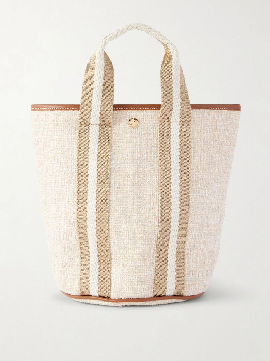 Cruise small leather-trimmed tweed tote by RUE DE VERNEUIL
