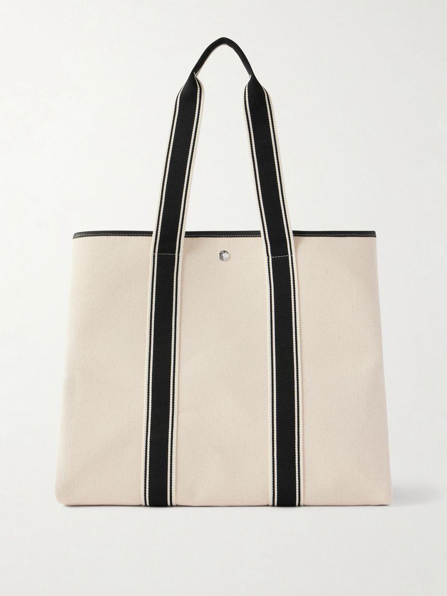 Traversée large leather-trimmed canvas tote by RUE DE VERNEUIL