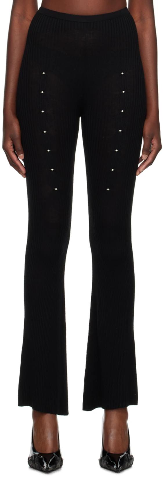 Black Flared Lounge Pants by RUI