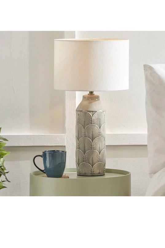 Embossed Ceramic Textured Feather Lamp For Living Room by RUMA Embossed Ceramic Textured Feather Lamp For Living Room by RUMA