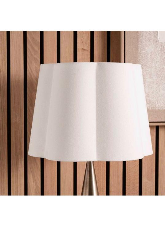 White Handloom Tapered Scalloped Lampshade for Table Lamps by RUMA White Handloom Tapered Scalloped Lampshade for Table Lamps by RUMA