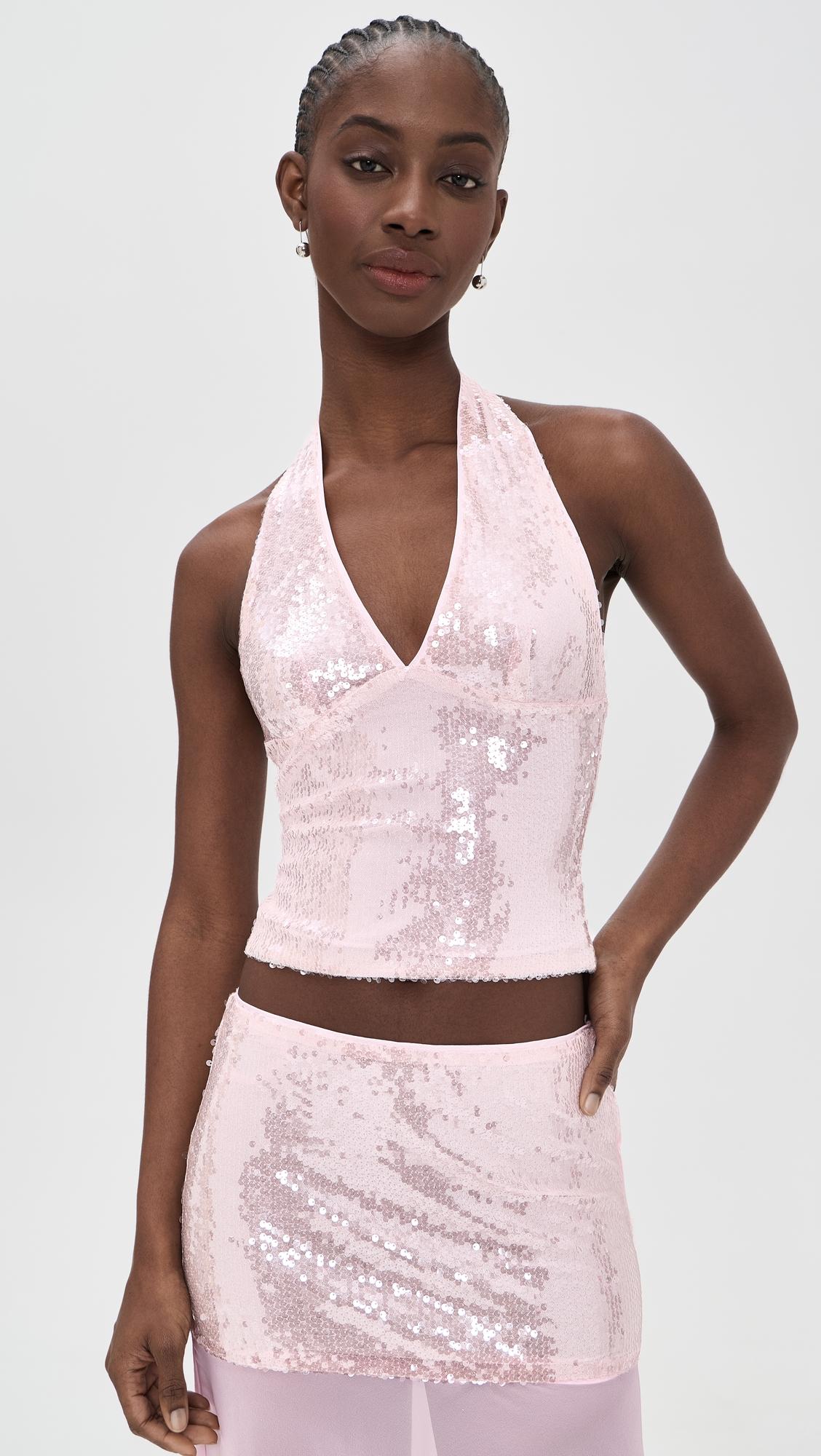 Adeluna Deep Plunge Halter Top by RUNAWAY THE LABEL