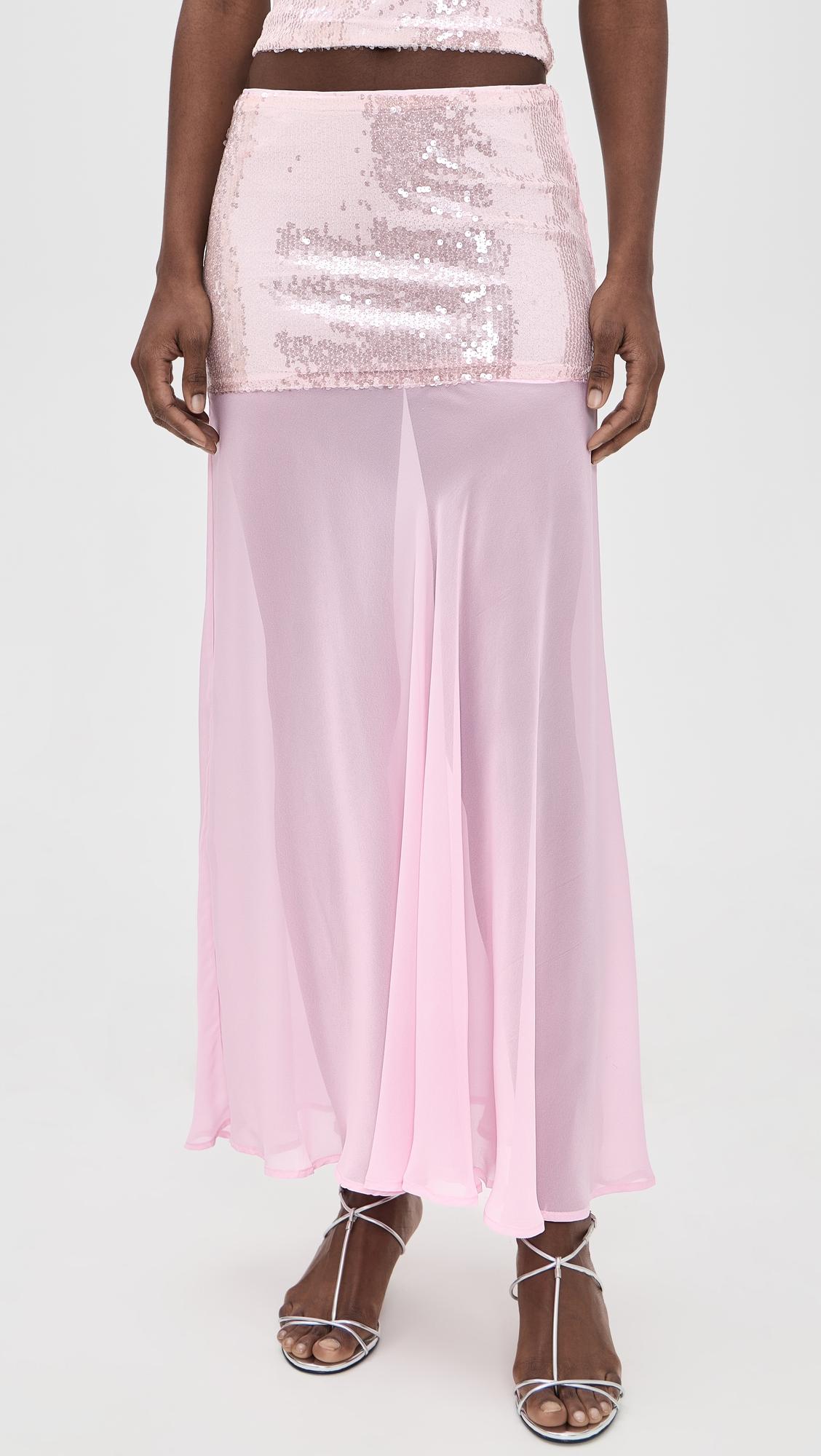 Adeluna Sheer Bottom Maxi Skirt by RUNAWAY THE LABEL