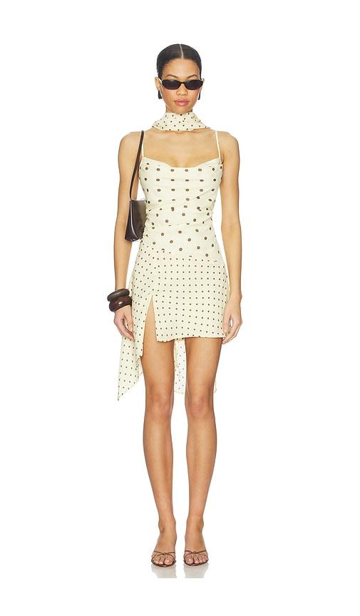 Runaway The Label Alora Scoop Neck Mini Dress in Yellow by RUNAWAY THE LABEL