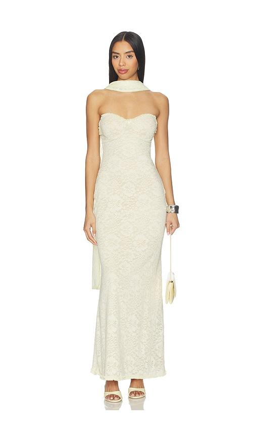Runaway The Label Amana Strapless Scarf Maxi Dress in Lemon by RUNAWAY THE LABEL
