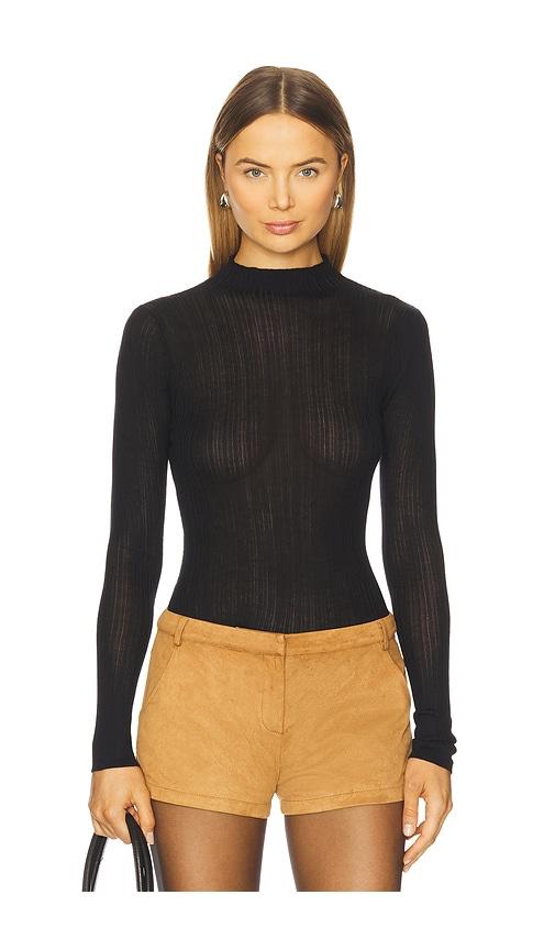 Runaway The Label Aven Turtleneck Long Sleeve Top in Black by RUNAWAY THE LABEL