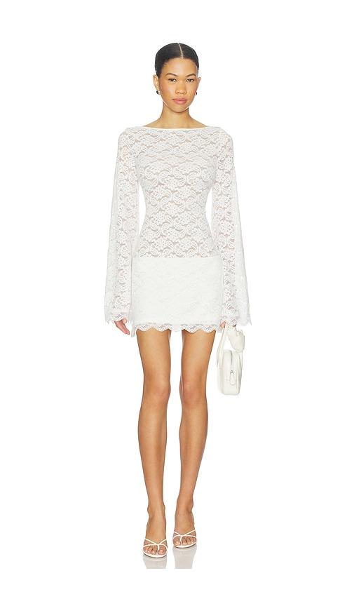 Runaway The Label Effie Long Sleeve Mini Dress in White by RUNAWAY THE LABEL