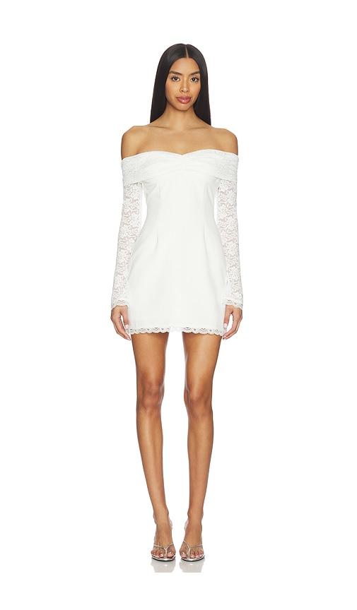 Runaway The Label Leona Long Sleeve Mini Dress in White by RUNAWAY THE LABEL