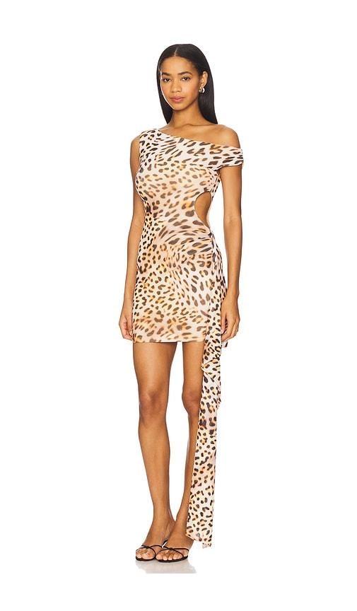 Runaway The Label Mara Mini Dress in Brown by RUNAWAY THE LABEL
