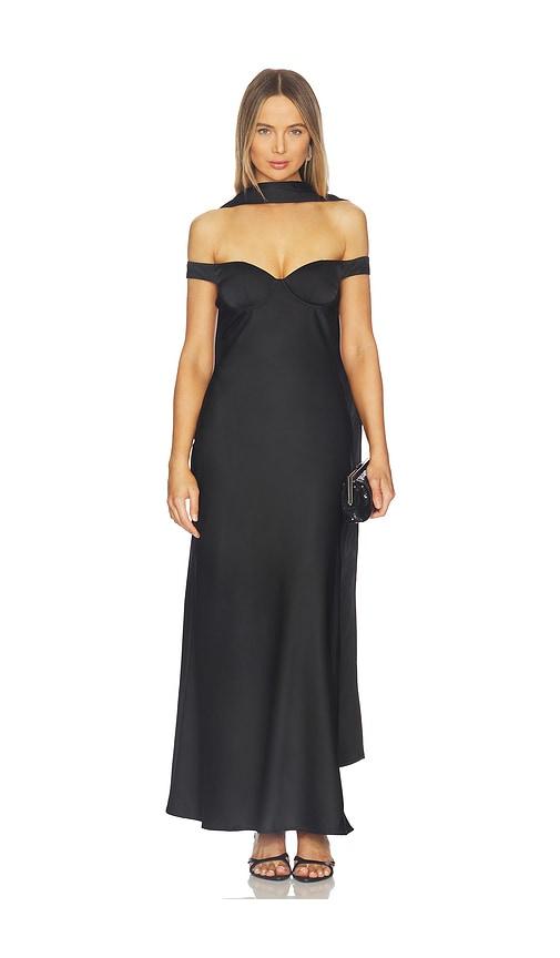 Runaway The Label Raphaella Off Shoulder Maxi Dress in Black by RUNAWAY THE LABEL