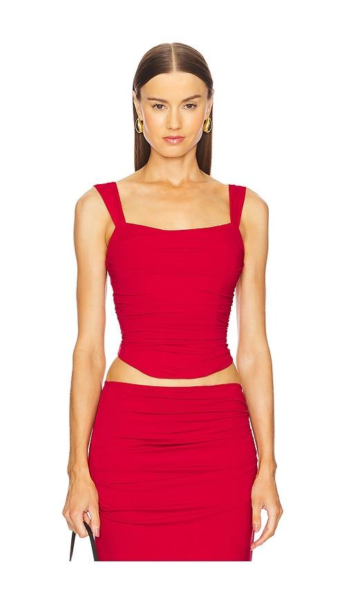 Runaway The Label Terrie Bustier Top in Red by RUNAWAY THE LABEL