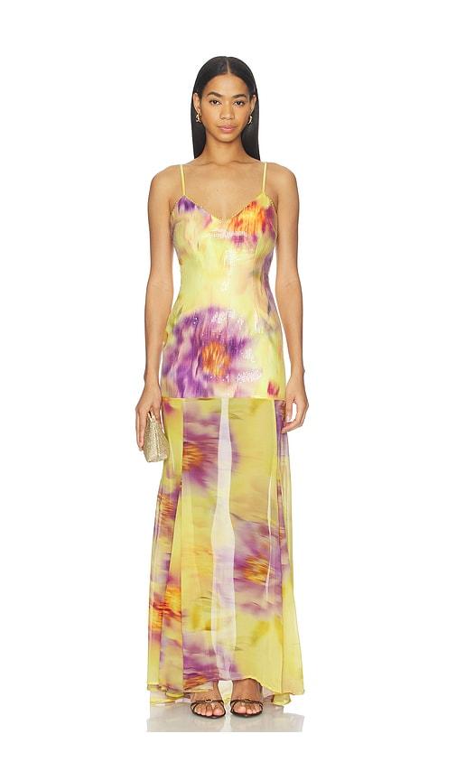 Runaway The Label Tulia Low Back Maxi Dress in Yellow by RUNAWAY THE LABEL
