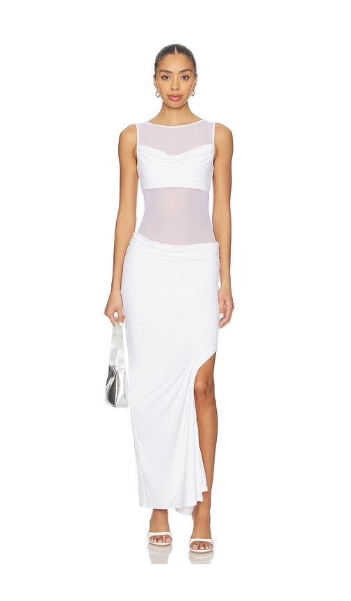 Runaway The Label Wilona Cowl Maxi Dress in White by RUNAWAY THE LABEL