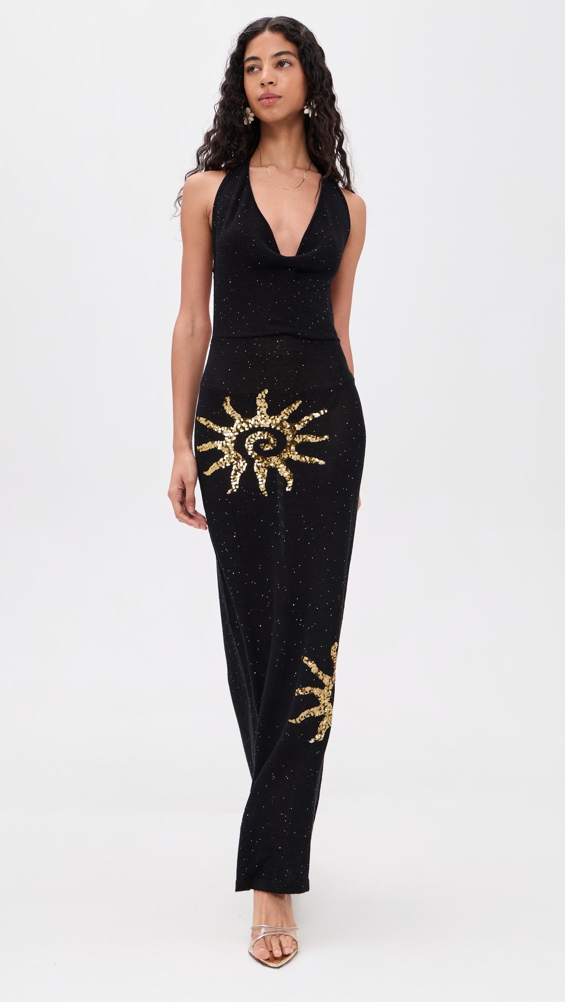 Yasmina Plunge Cowl Knit Maxi Dress by RUNAWAY THE LABEL