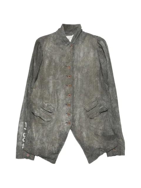 faded-effect pleated jacket by RUNDHOLZ