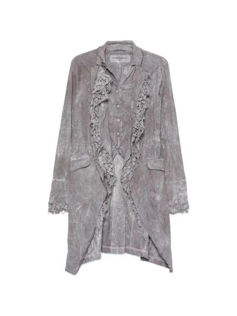 lace-trimmed acid-wash coat by RUNDHOLZ
