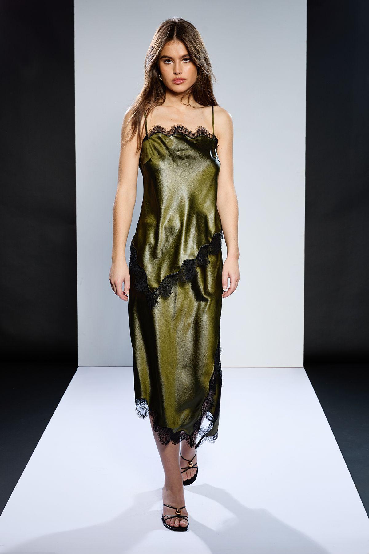 Runway 1.8.1.8 Pu Satin Slip Skirt by RUNWAY 1.8.1.8