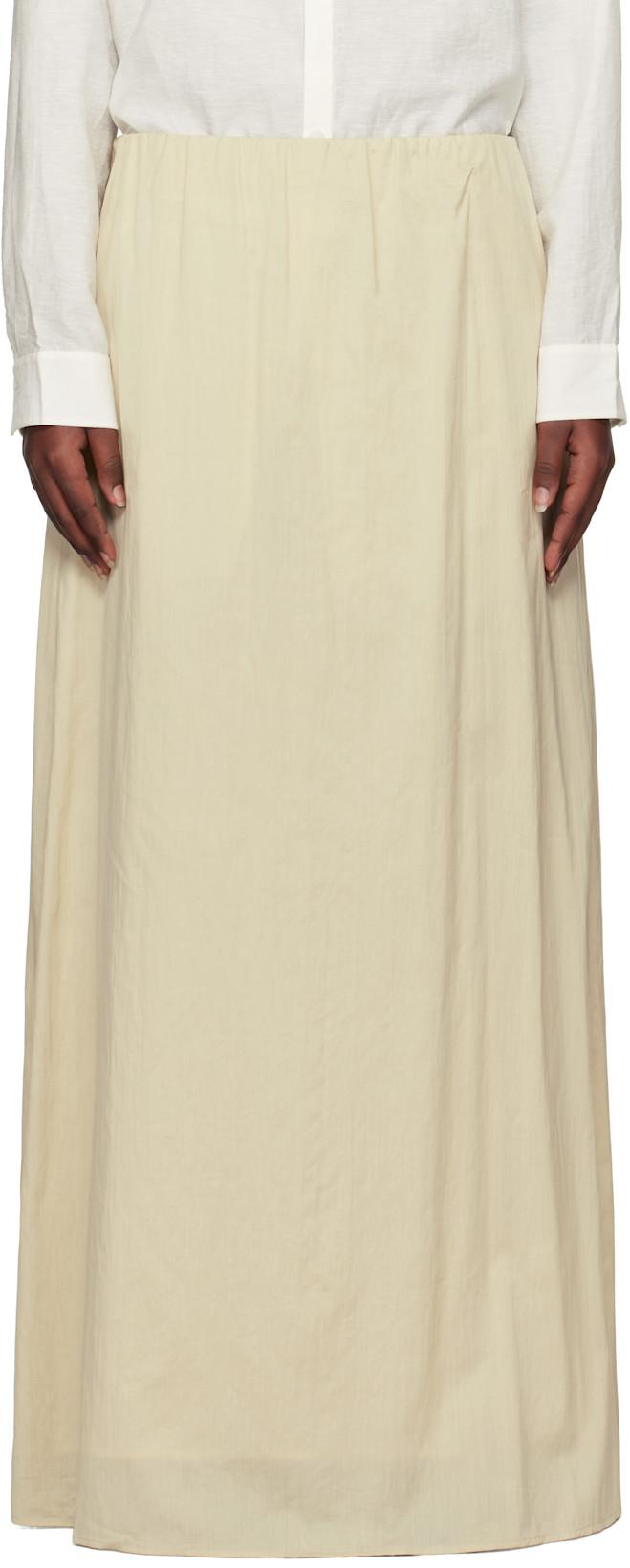 Beige Kos Maxi Skirt by RUOHAN