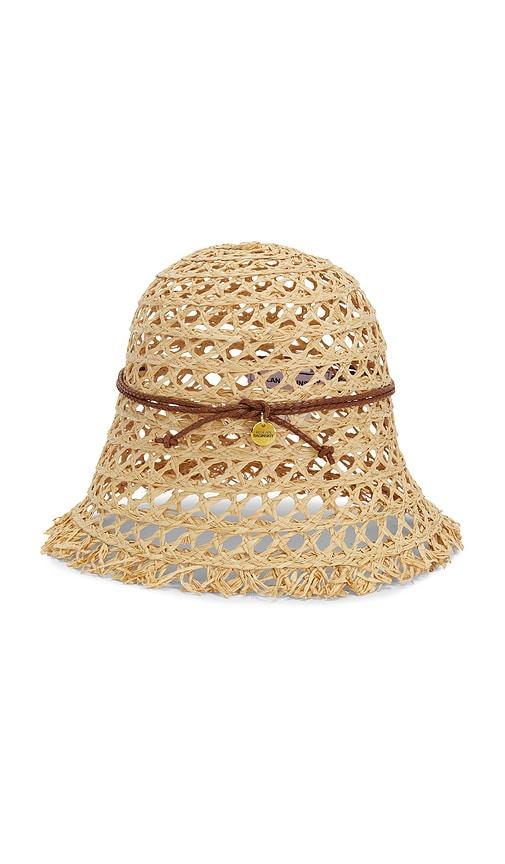 Ruslan Baginskiy Cut Out Straw Bucket Hat in Beige by RUSLAN BAGINSKIY