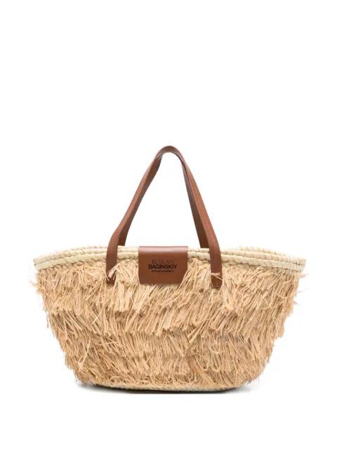 fringed top-handle tote bag by RUSLAN BAGINSKIY