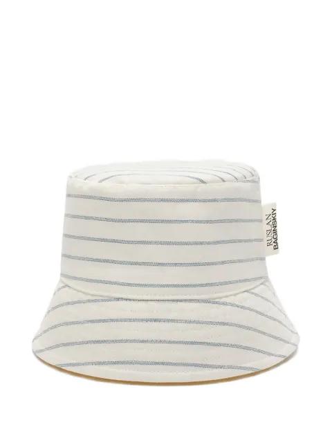 striped label bucket hat by RUSLAN BAGINSKIY