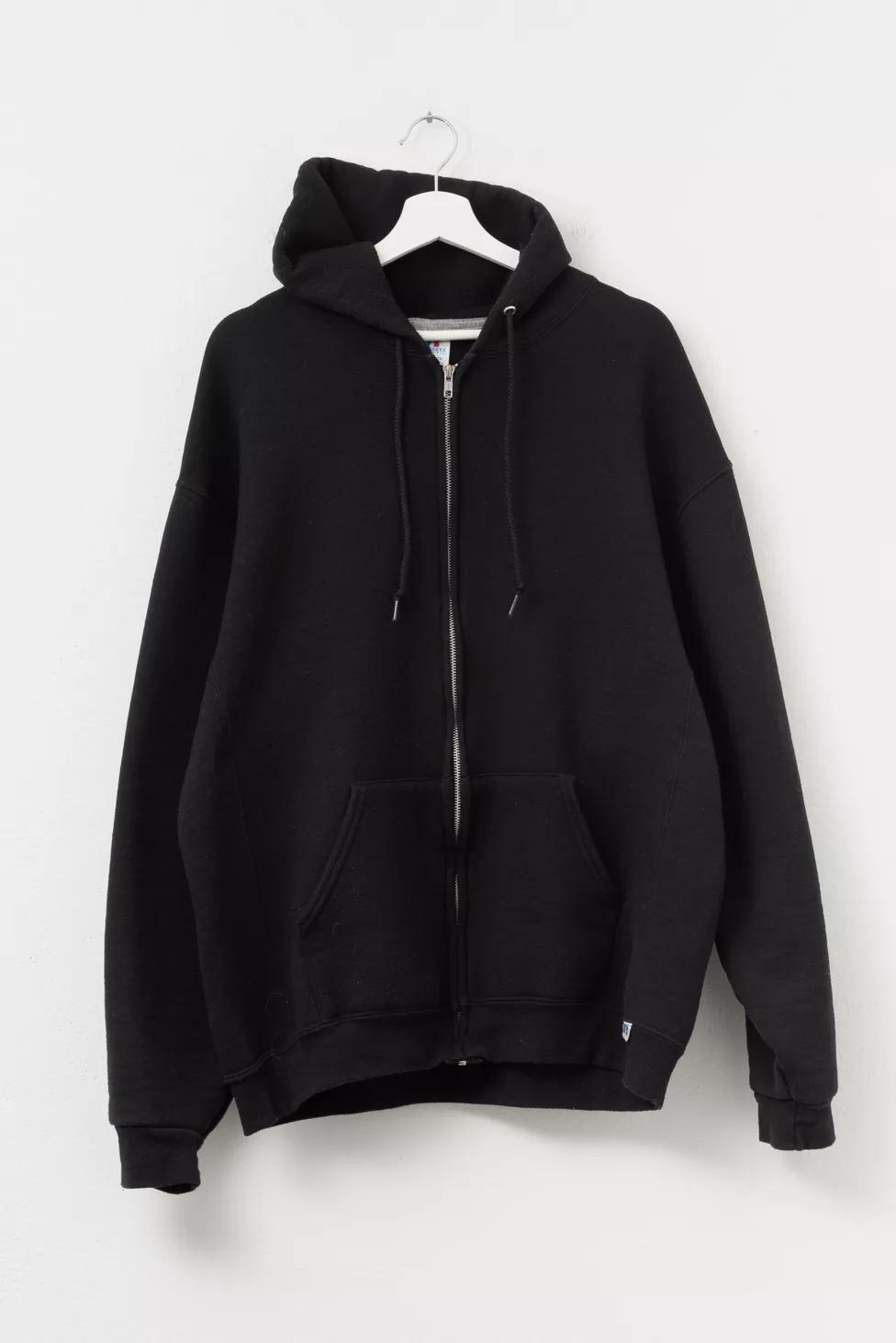 Vintage Y2K Russell Athletic Black Zipper Hoodie Sweatshirt by RUSSELL ATHLETIC