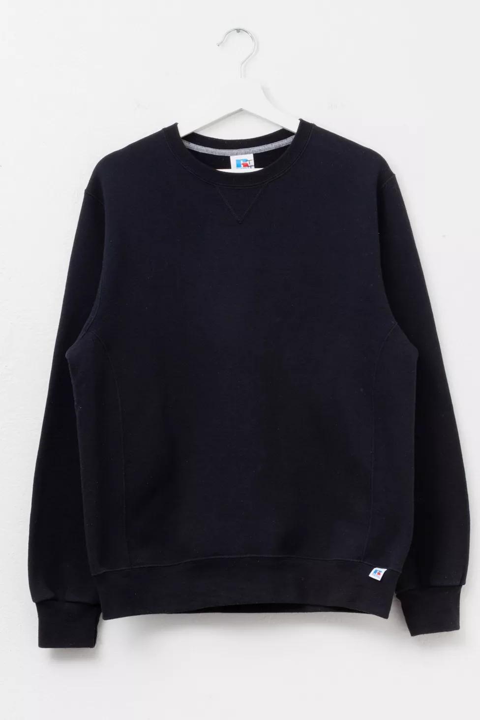 Vintage Y2K Russell Athletic Reverse Weave Black Crewneck Sweatshirt by RUSSELL ATHLETIC